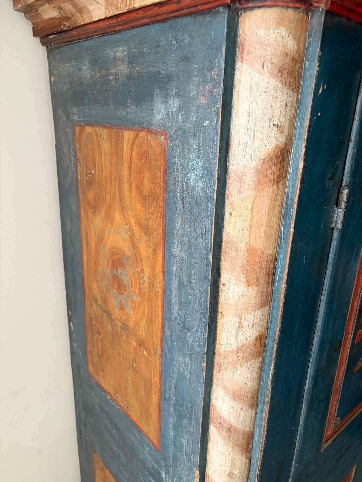 Northern European painted pine wardrobe
