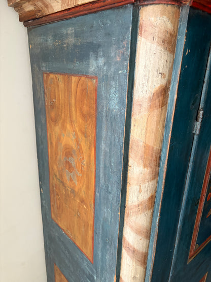 Northern European painted pine wardrobe