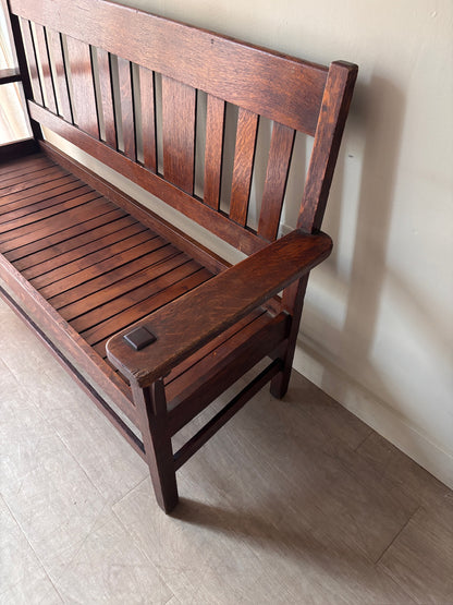 Arts & Crafts slatted bench