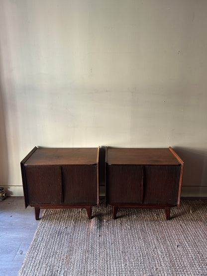 Walnut side tables. Sold individually.