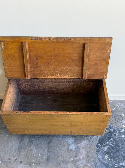 Pennsylvania Sheraton mustard painted small pine chest