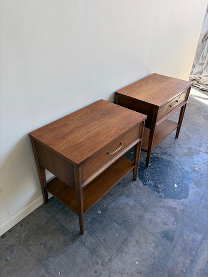 Pair of Broyhill Walnut Nightstands