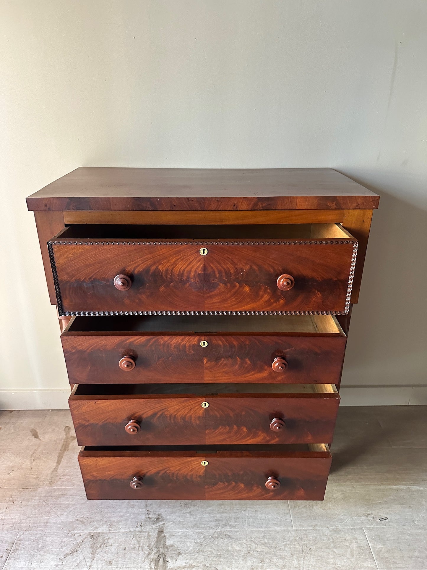 Walnut burl federal dresser