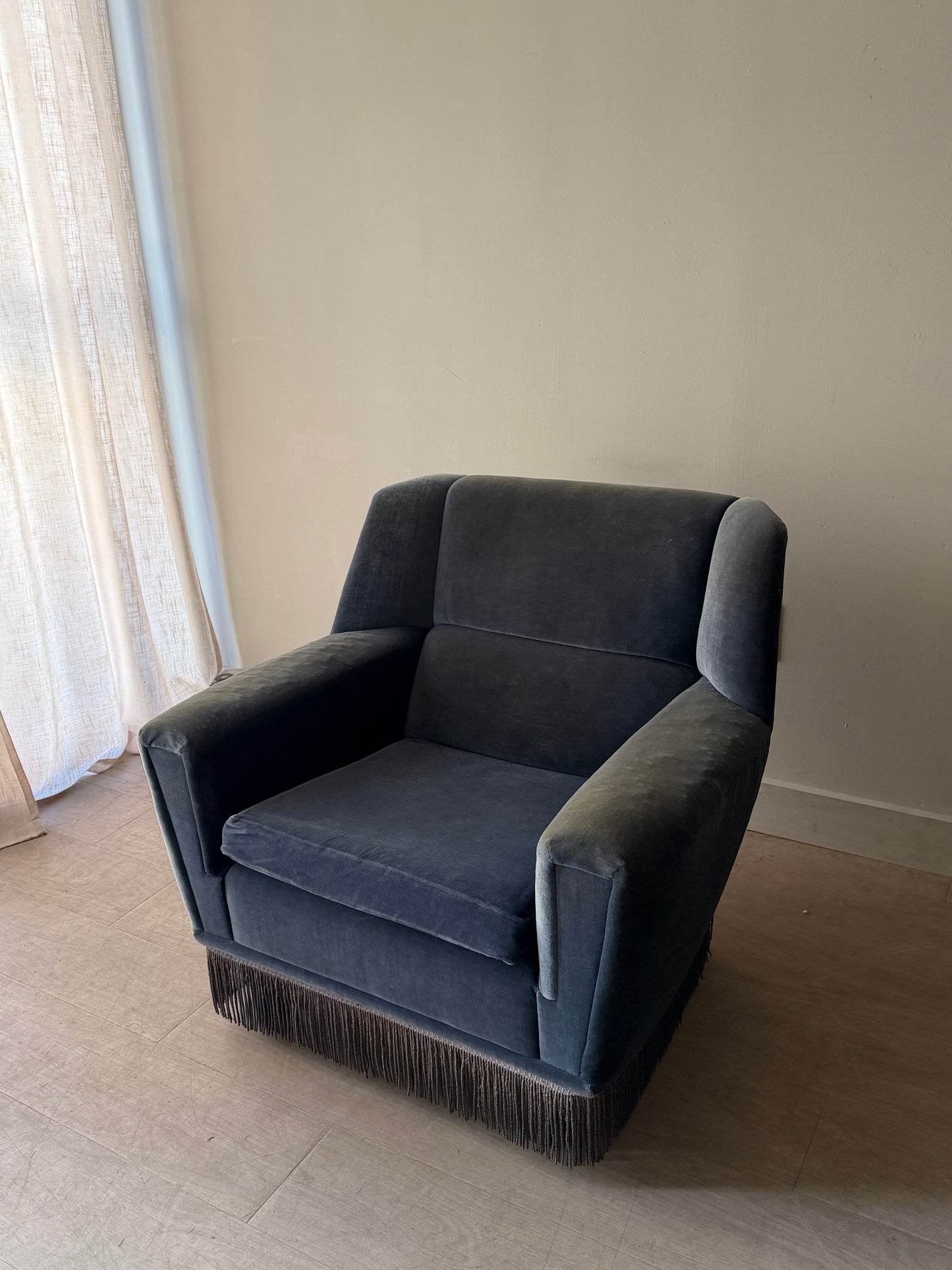 Kurt Ostervig model 61 for Rolschau Mobler Mohair club chair with fringe