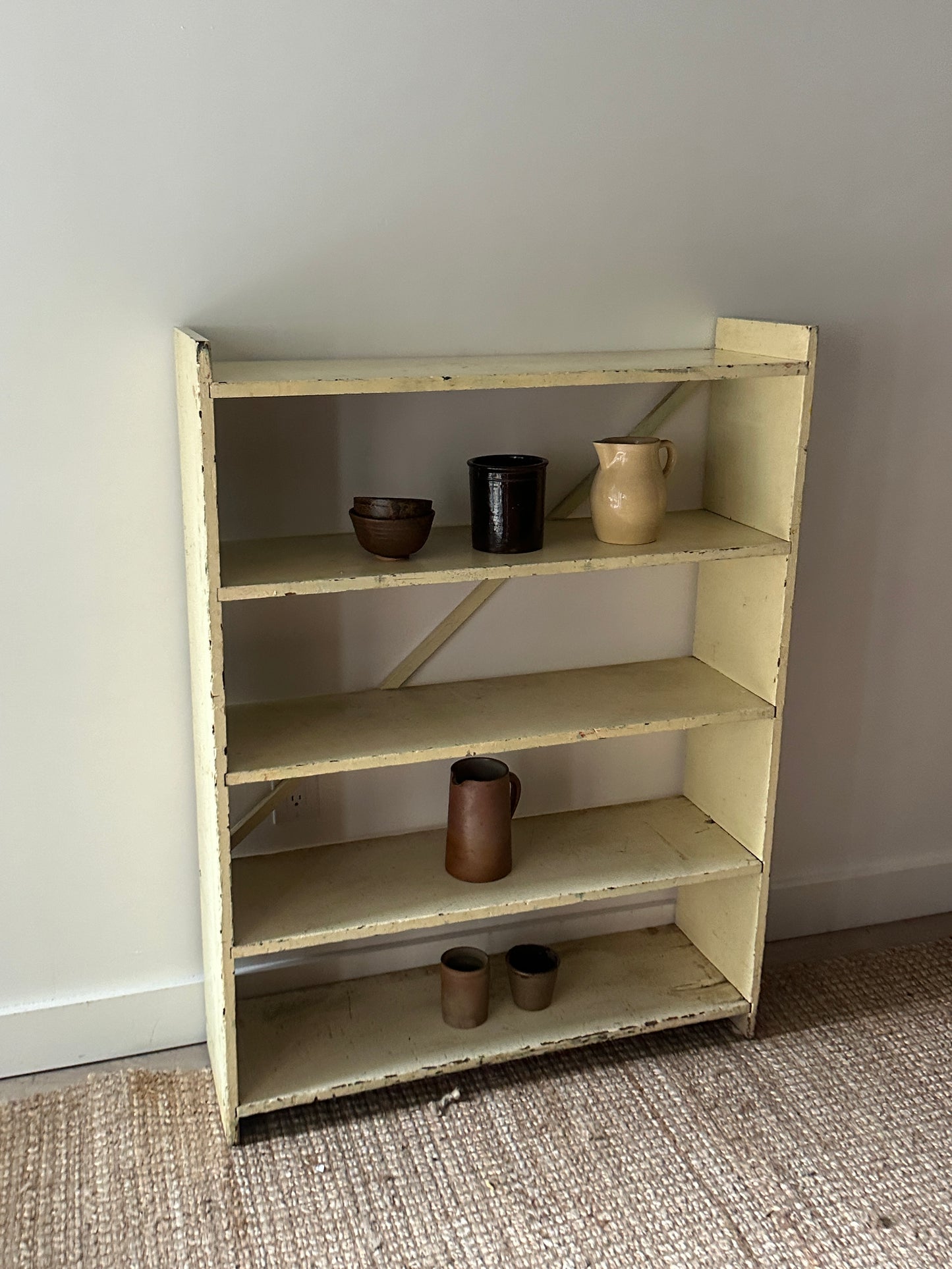 Painted pine farmhouse bookshelf