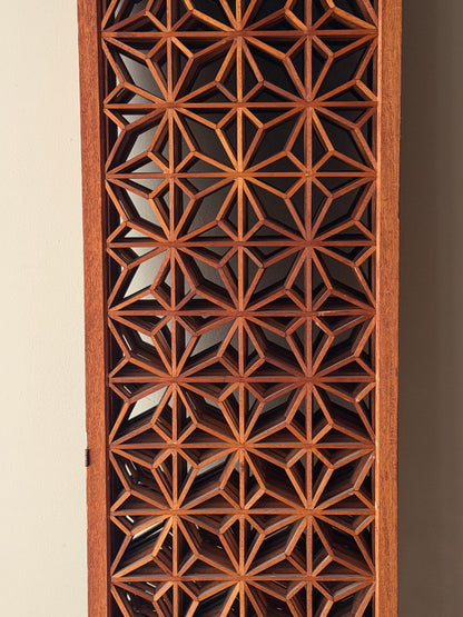 Teak geometric room divider