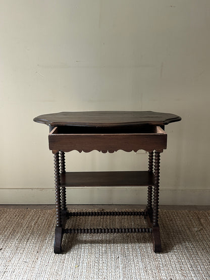 Spool leg side table