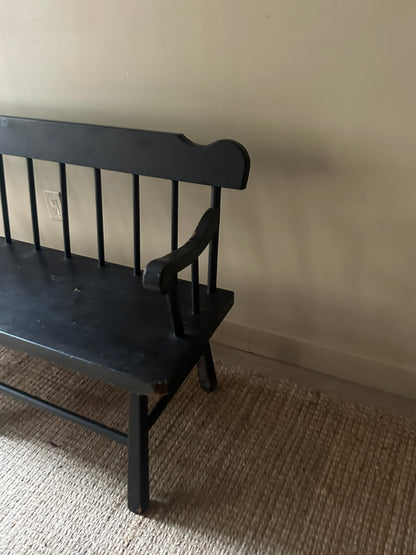 Black painted farm bench