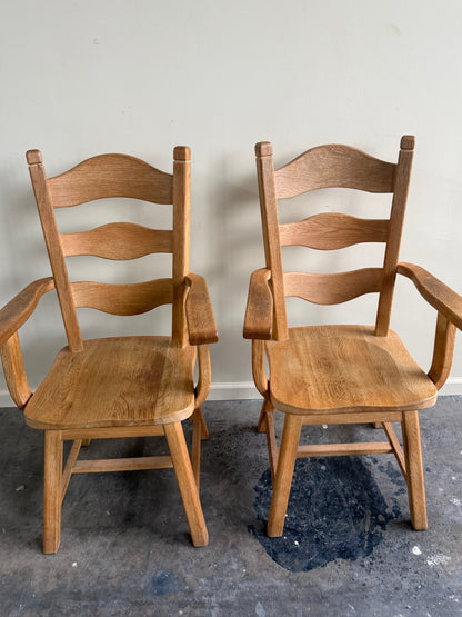 Oak razorblade armchairs. Sold individually.