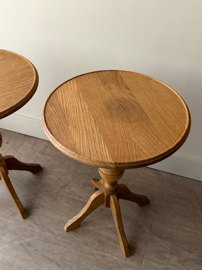 Danish oak side tables. Sold individually.