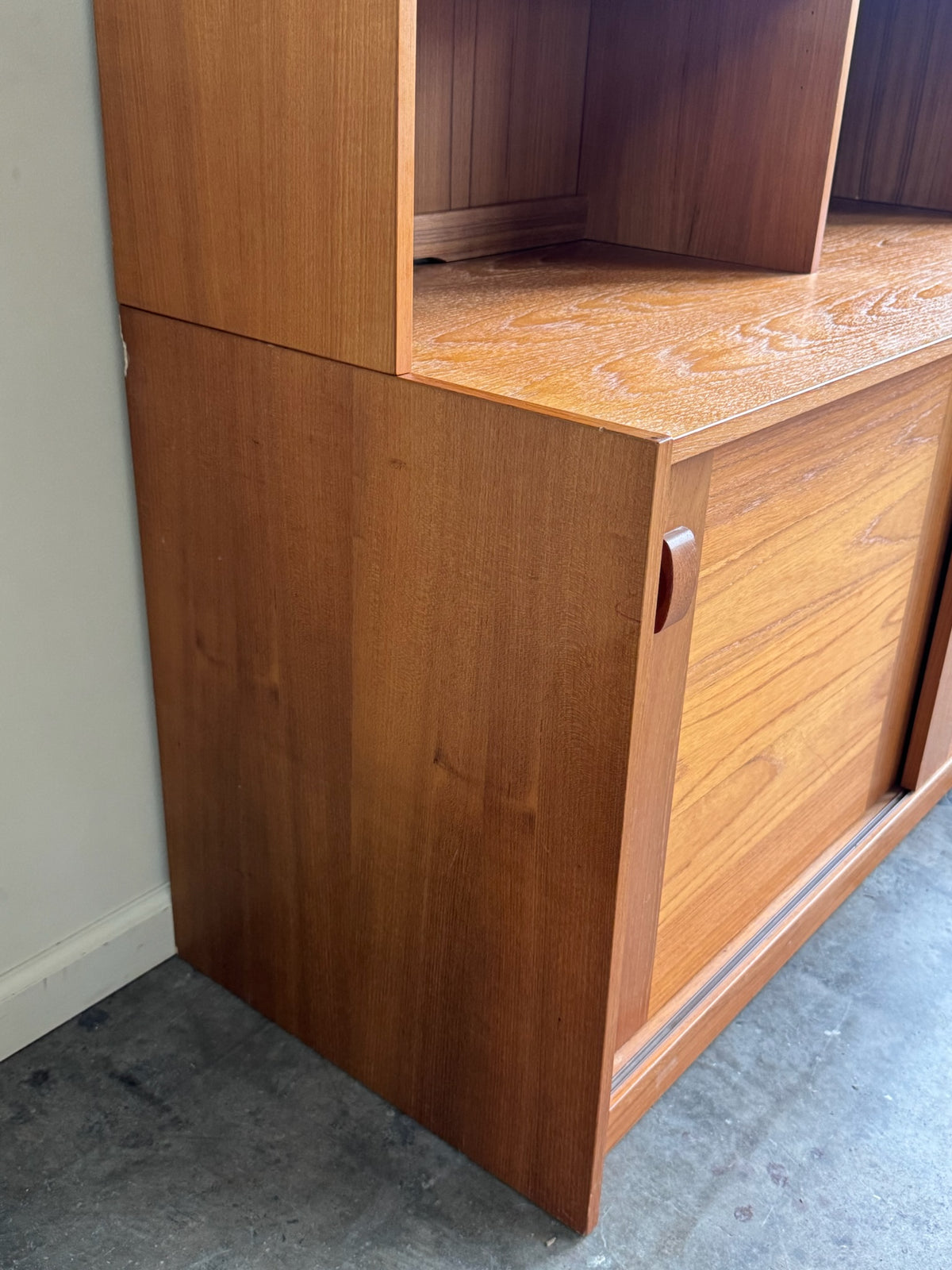 Danish teak two-piece hutch