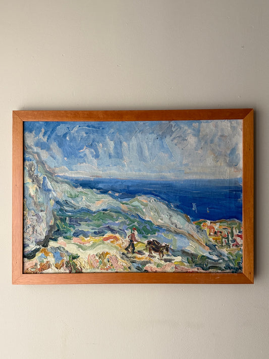 Impressionist South of France seascape. Signed.