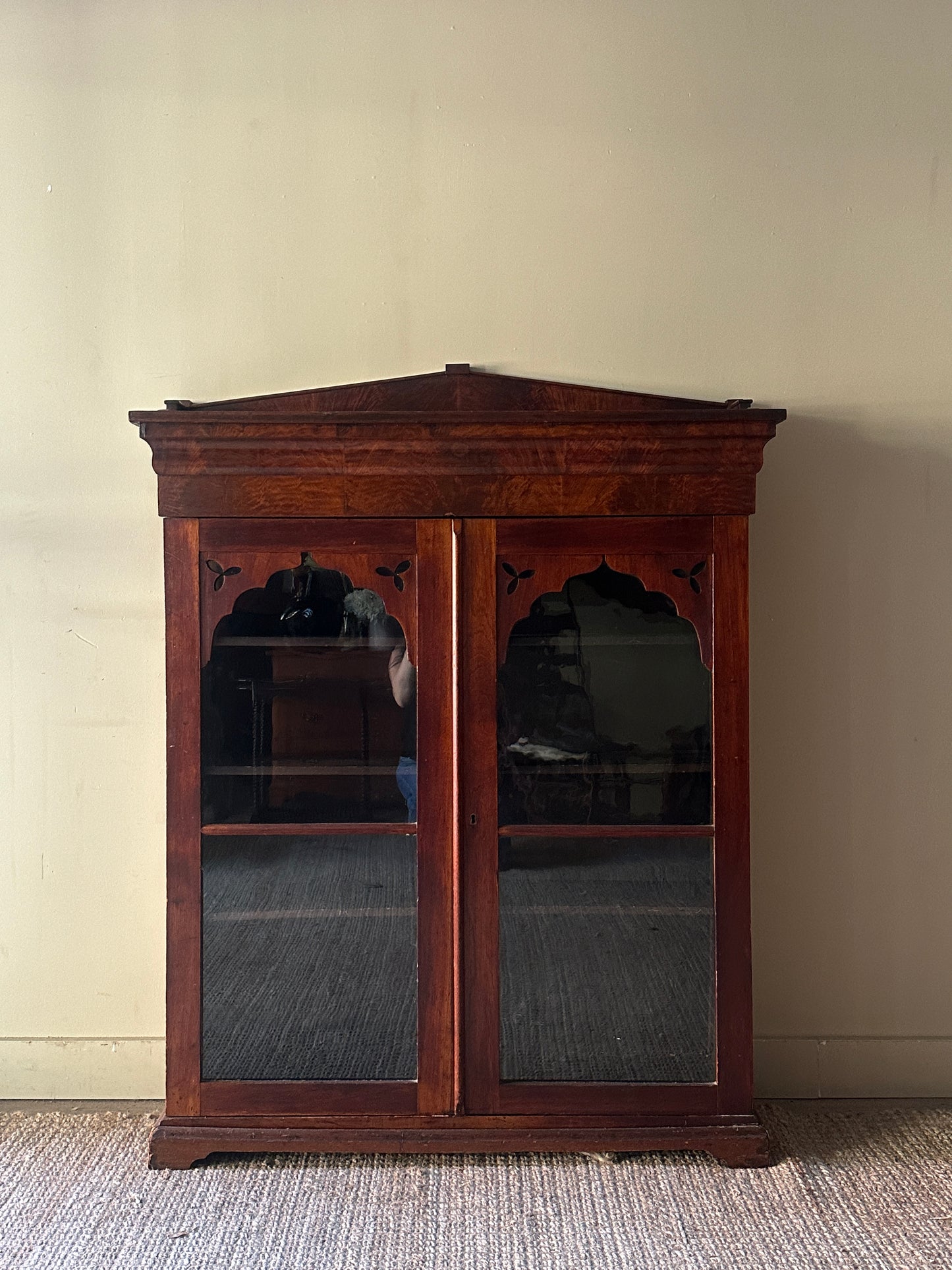 Walnut bookcase.