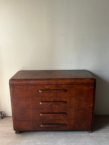 Walnut burl deco dresser