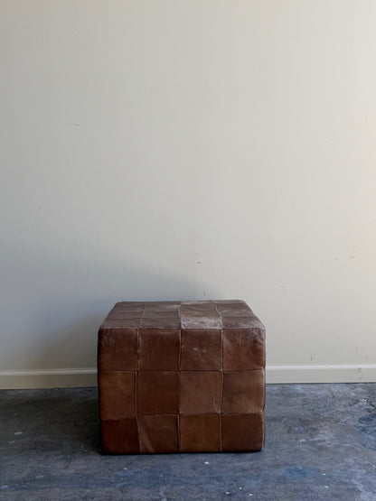 De Sede brown leather pouf