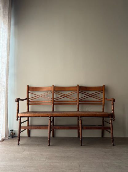 Maple rush seat bench