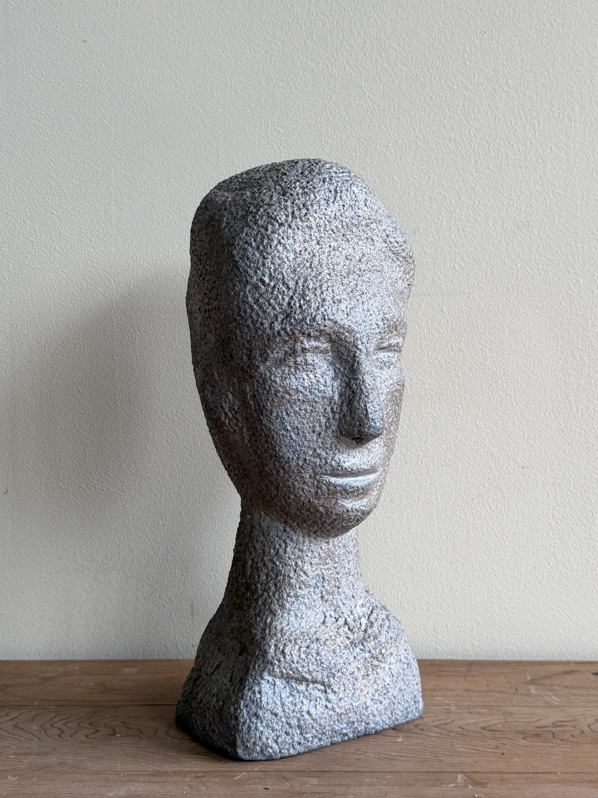 Carved stone double-sided bust