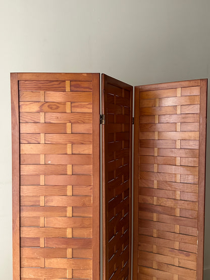Woven Pine Room Divider