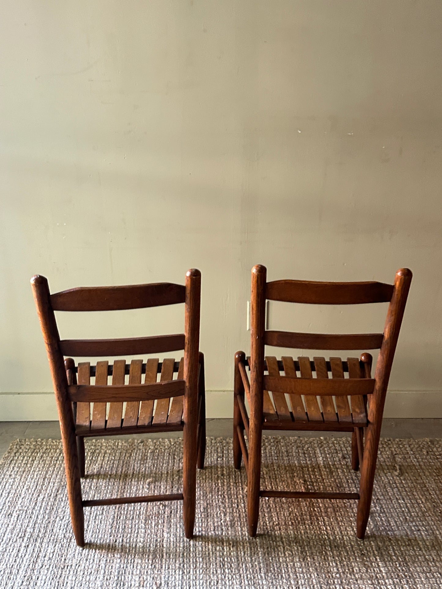 Pair of oak dining chairs