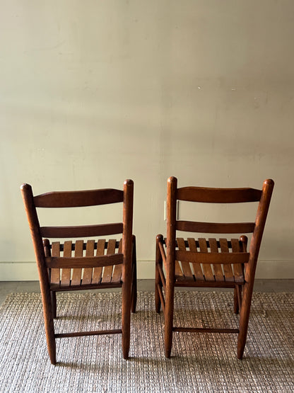 Pair of oak dining chairs