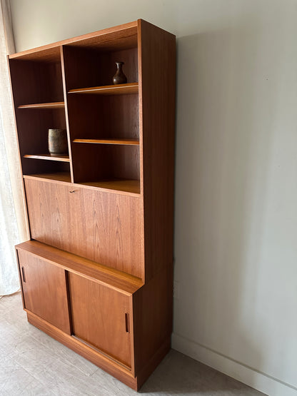 Two piece Danish teak hutch
