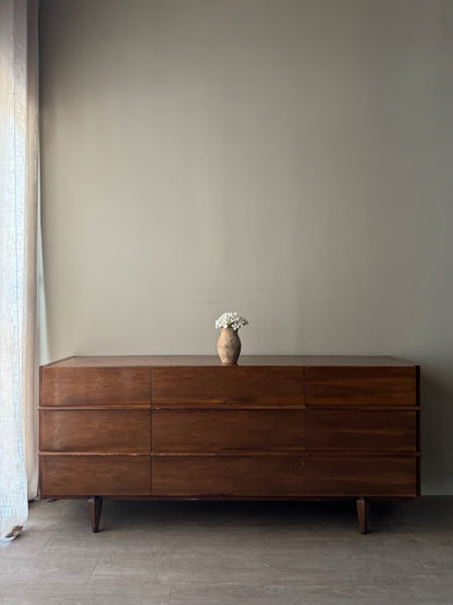 Walnut 9 drawer dresser