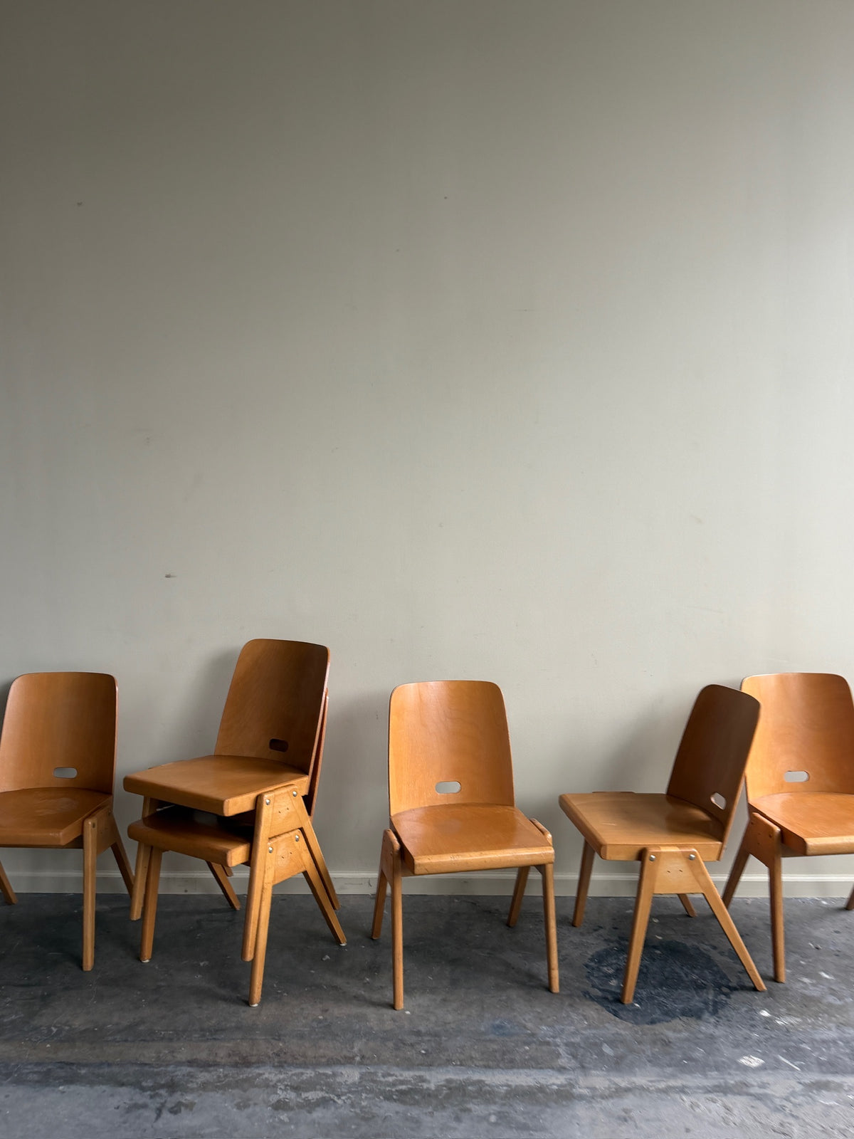German Casala plywood bistro chairs. Sold in pairs.