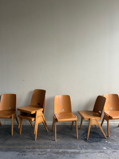 German Casala plywood bistro chairs. Sold in pairs.