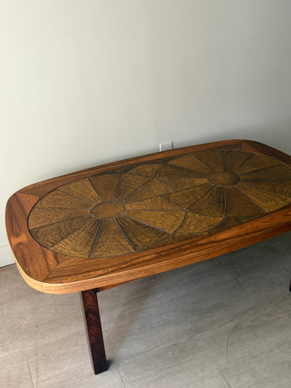Danish rosewood & tile coffee table