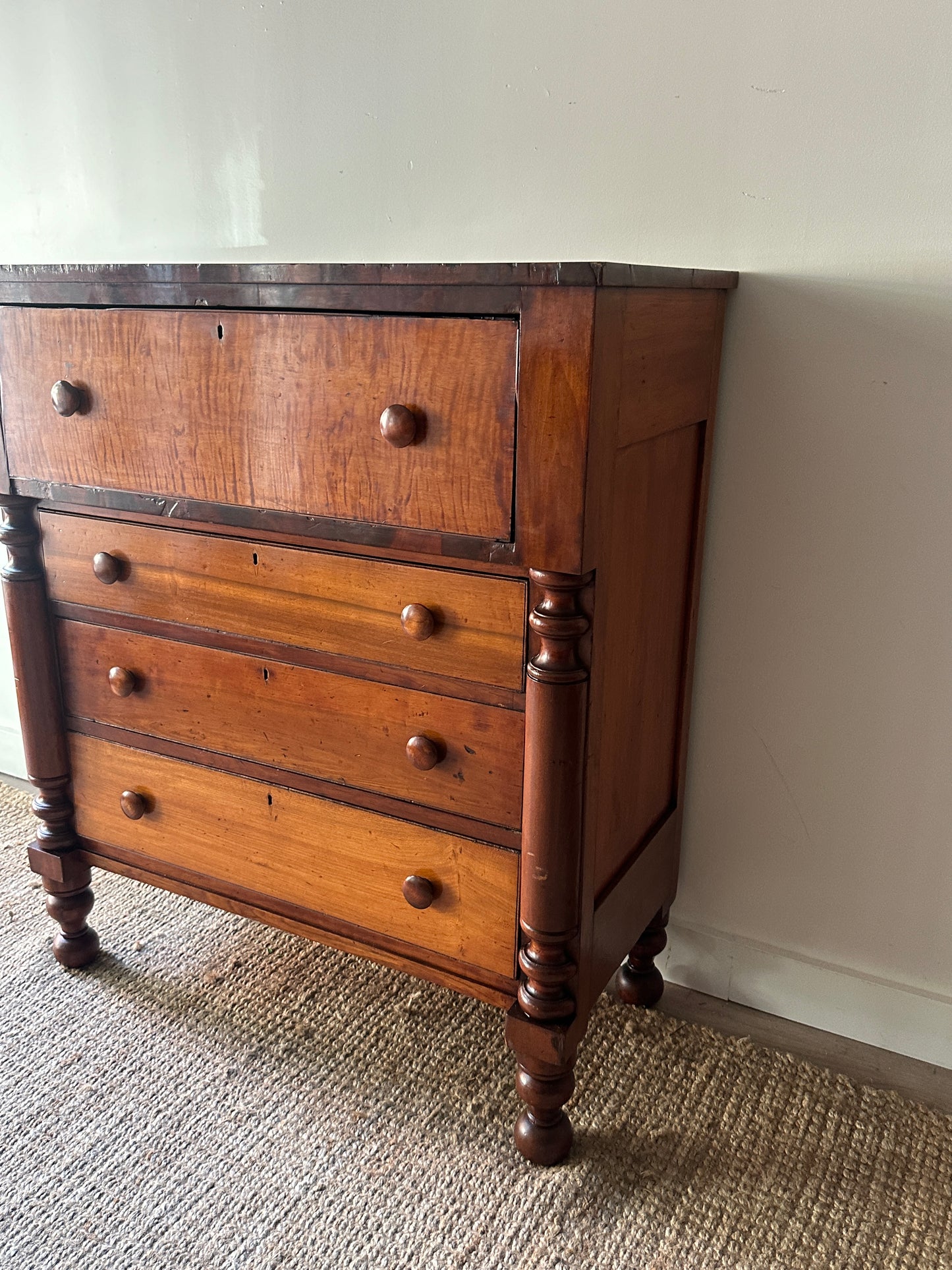 Tiger maple empire dresser