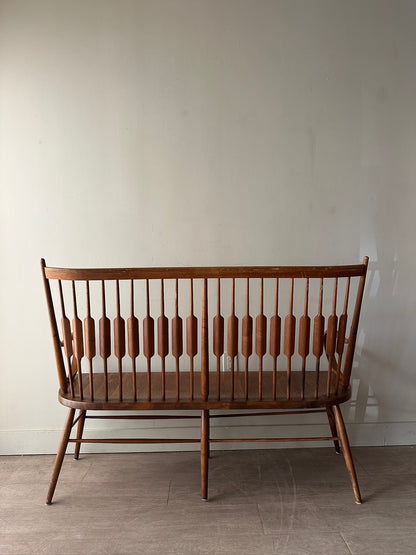 Walnut paddle-back bench