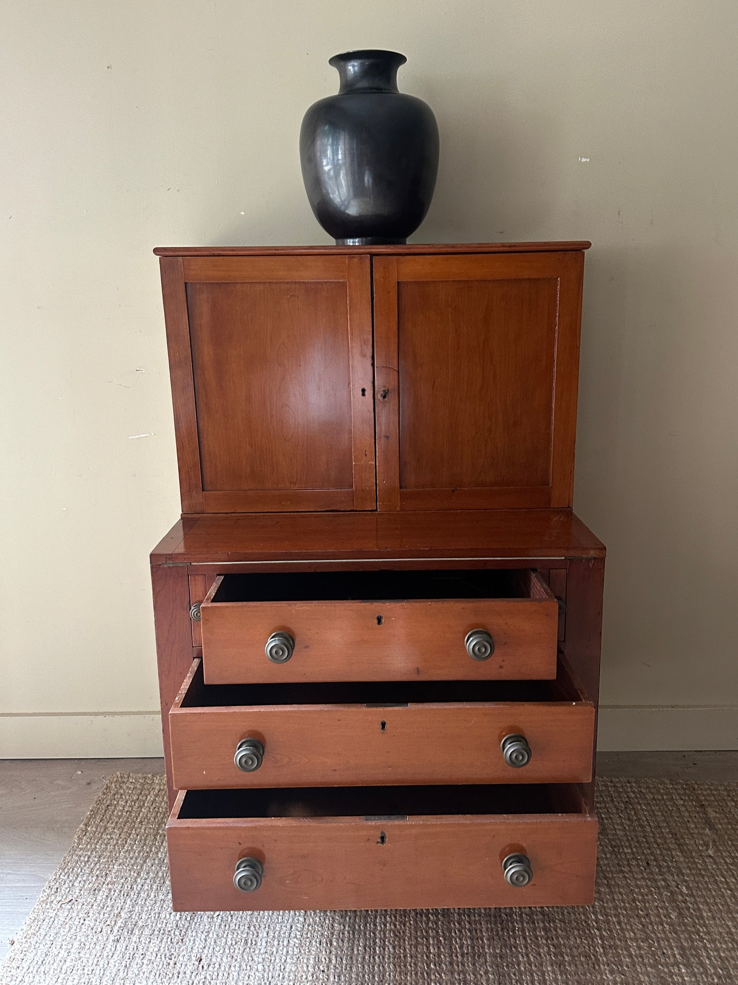 Pine secretary hutch