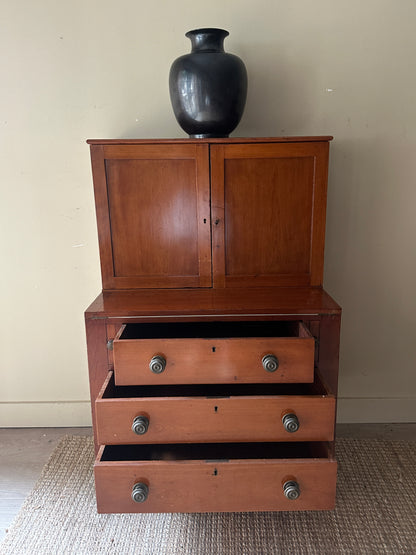 Pine secretary hutch
