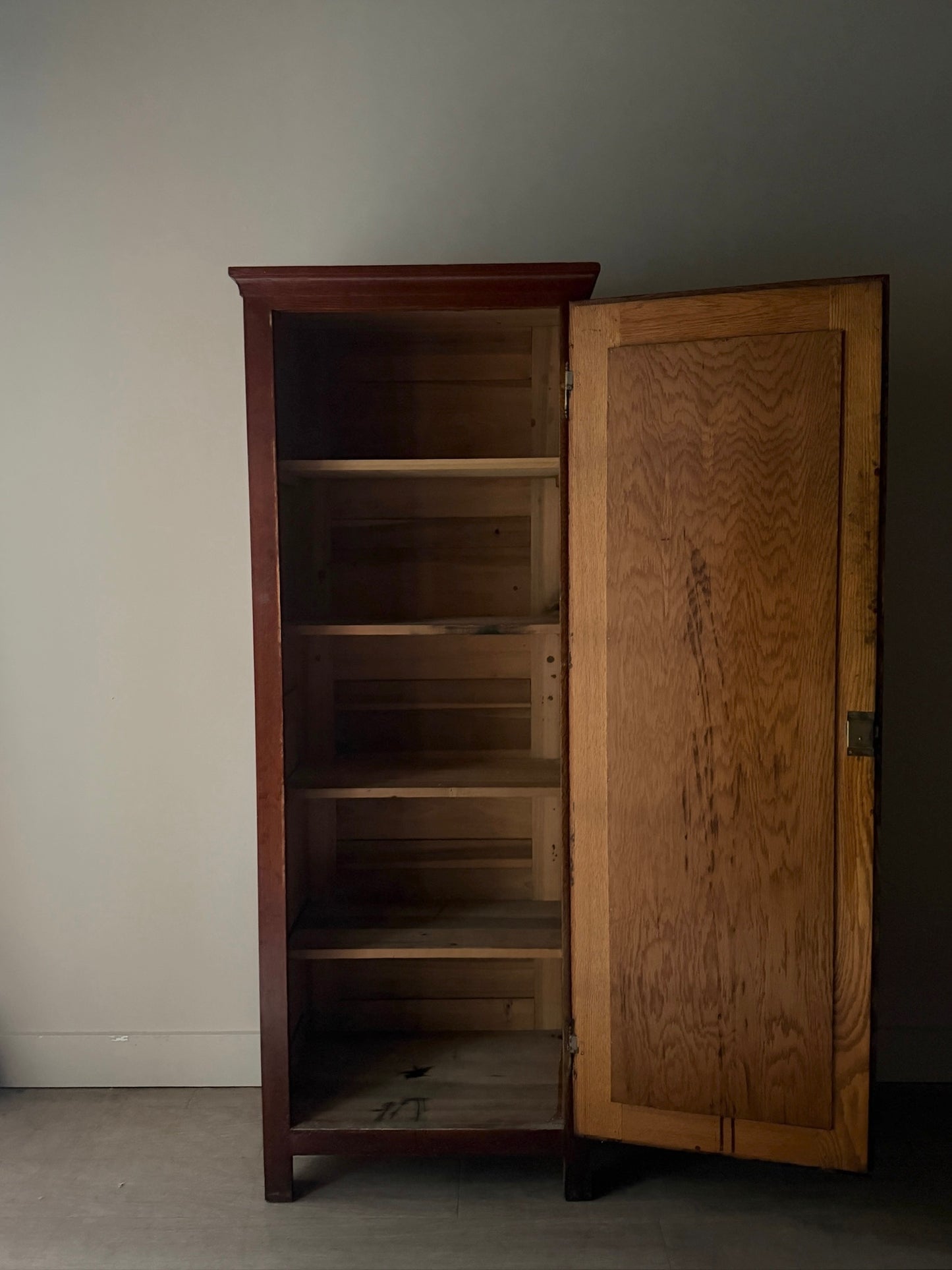 Golden oak chimney cupboard