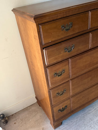 Cherry dresser with brass handles