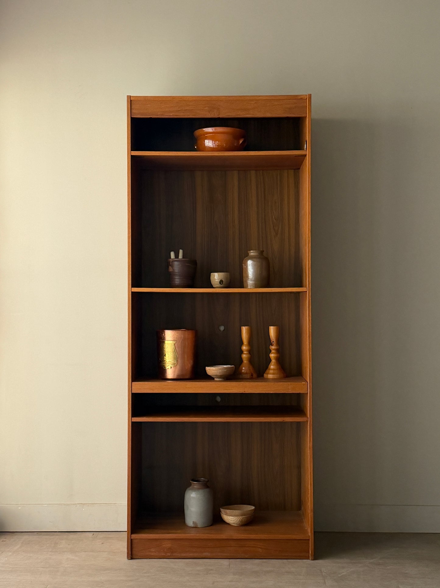 Danish Teak Bookcase with Retractable Shelf