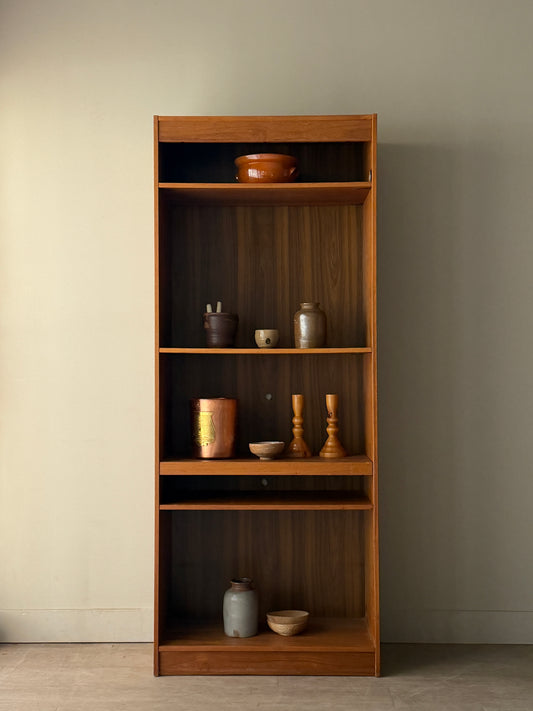 Danish Teak Bookcase with Retractable Shelf