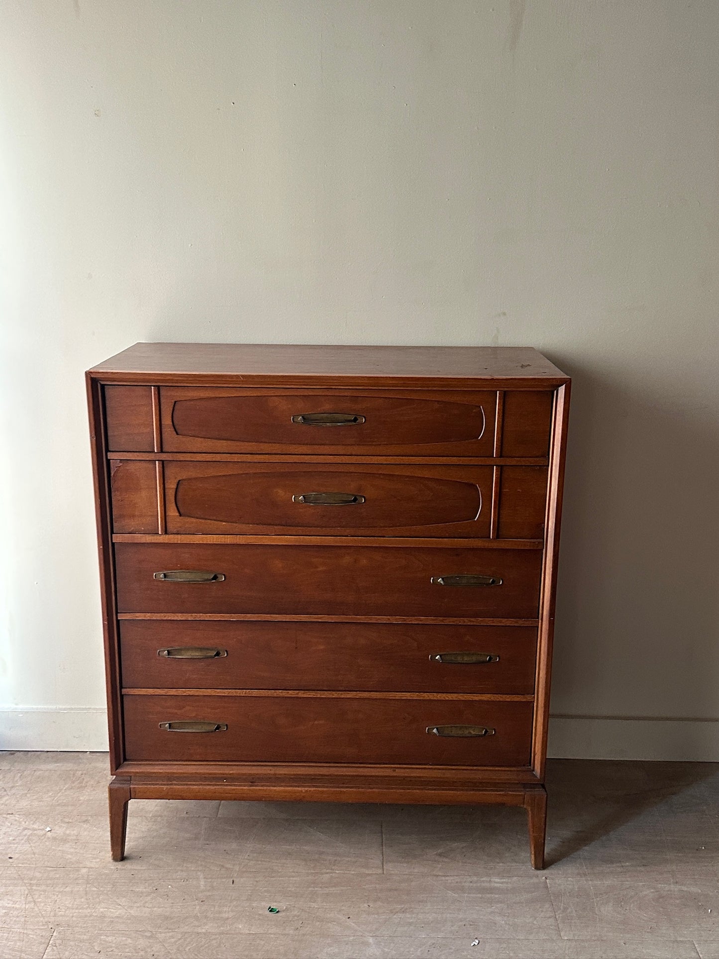 Walnut tallboy dresser