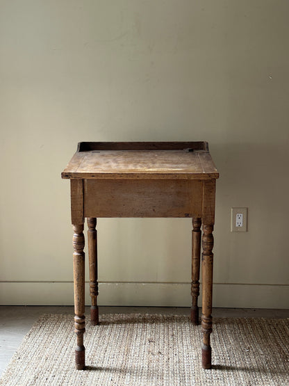 Grain painted school desk with inkwell
