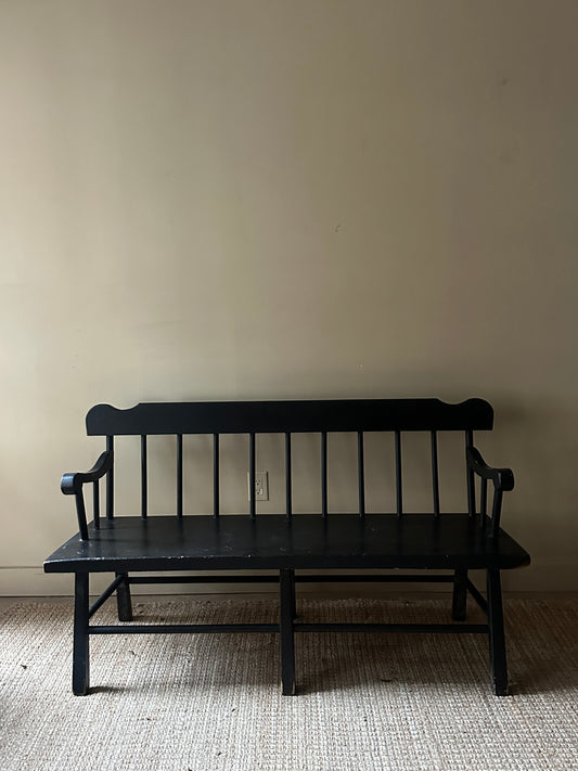 Black painted farm bench