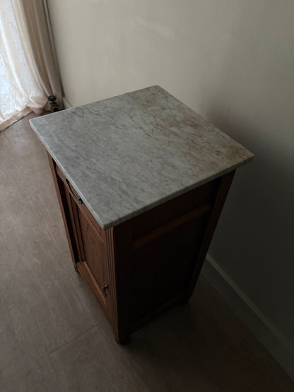 Victorian marble top walnut cabinet/nightstand