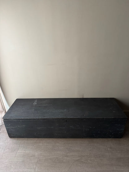 XL blue painted pine chest