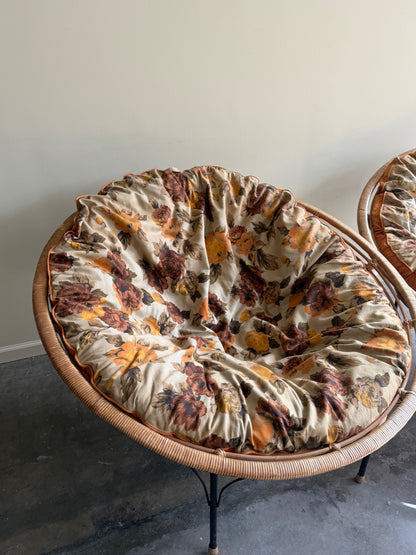 Wicker & metal circular lounge chairs. Sold individually.