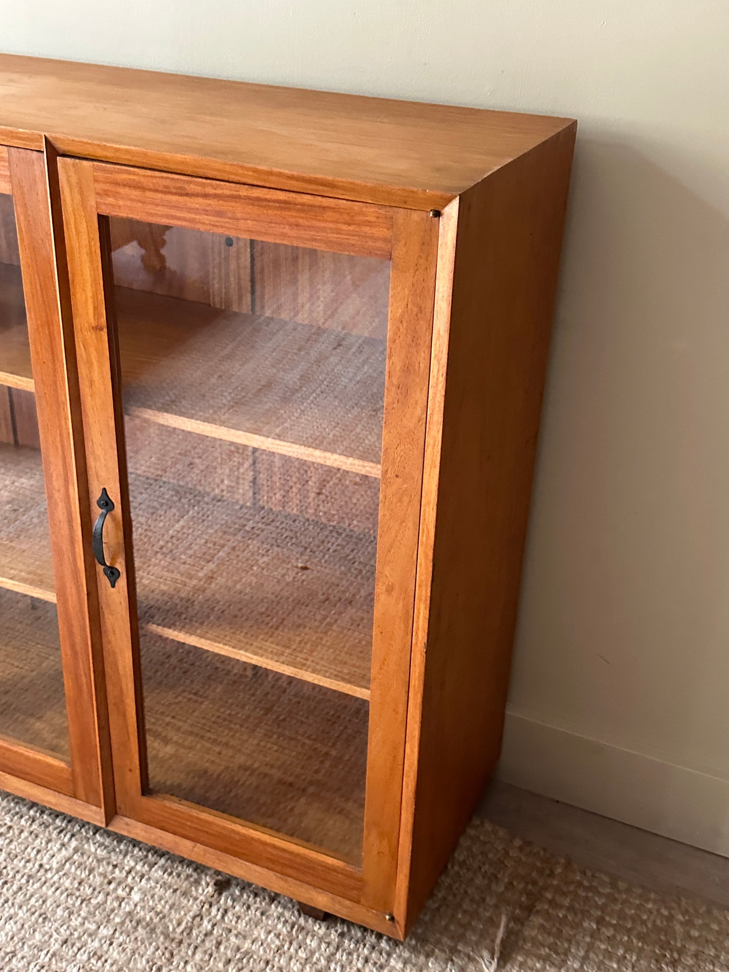 Walnut glass display case