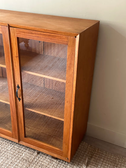 Walnut glass display case