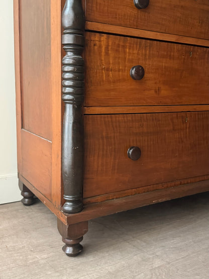Pennsylvania Sheraton tiger maple dresser