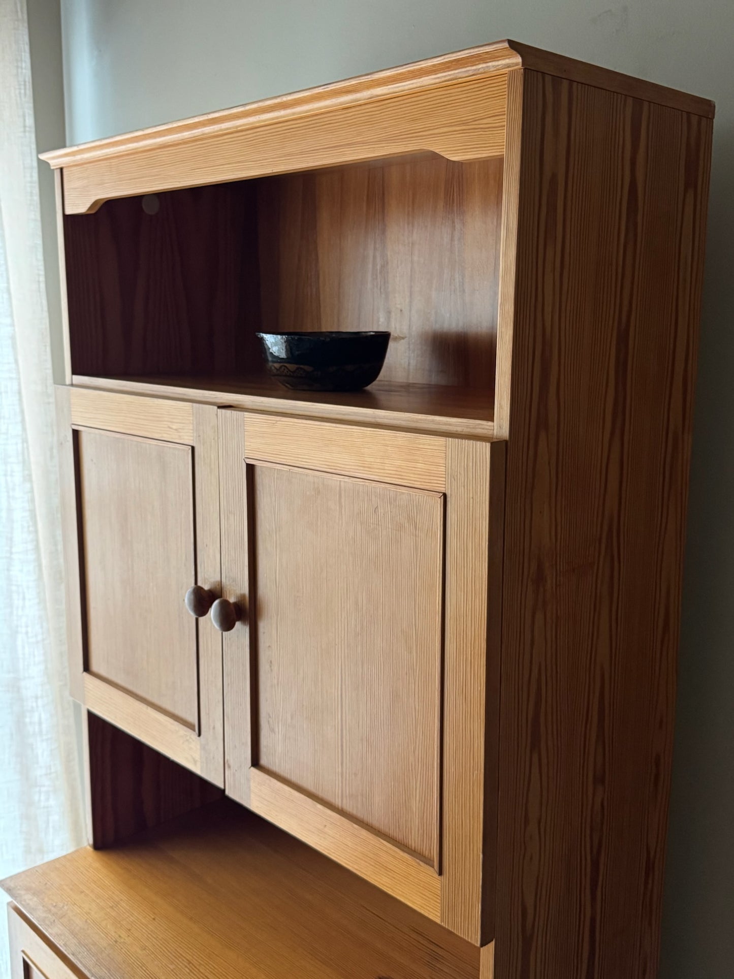 Scandinavian pine two piece cupboard