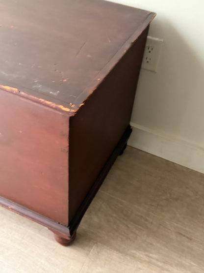 Pennsylvania Sheraton red painted chest