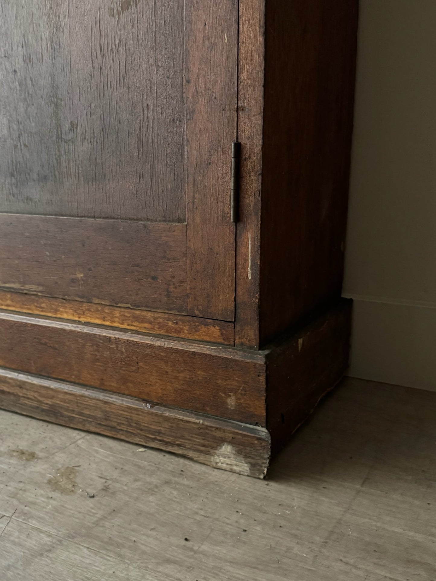 Oak stepback display cupboard