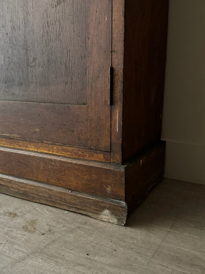 Oak stepback display cupboard